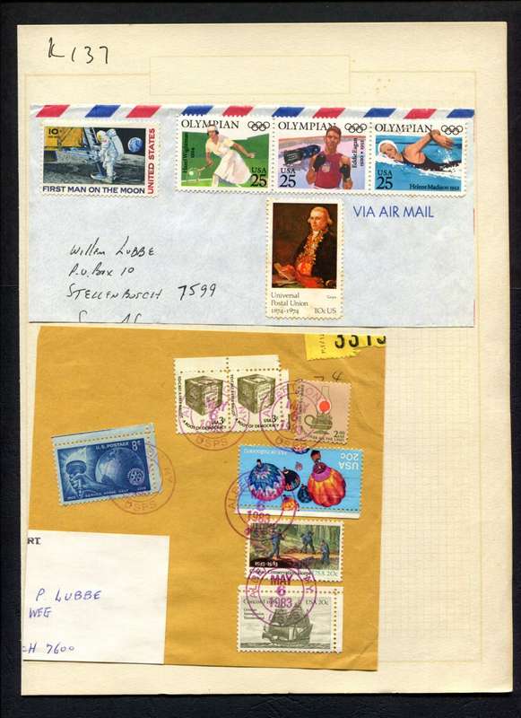 USA - 12 Stamps Mounted (Hinged) On Album Page