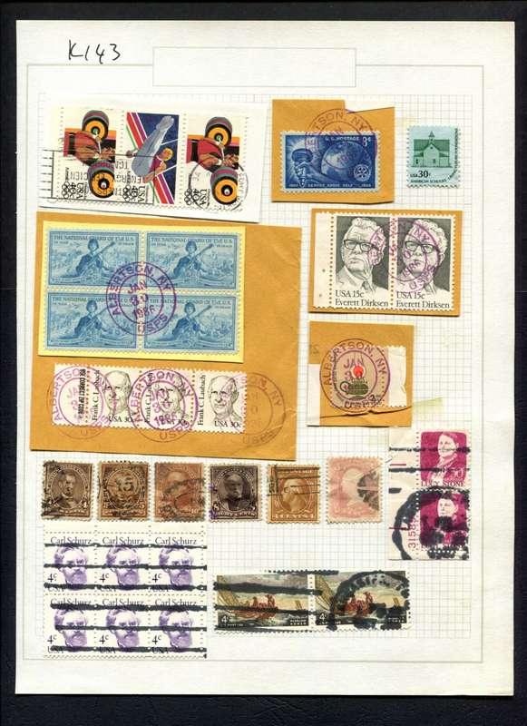 USA - 31 Stamps Mounted (Hinged) On Album Page