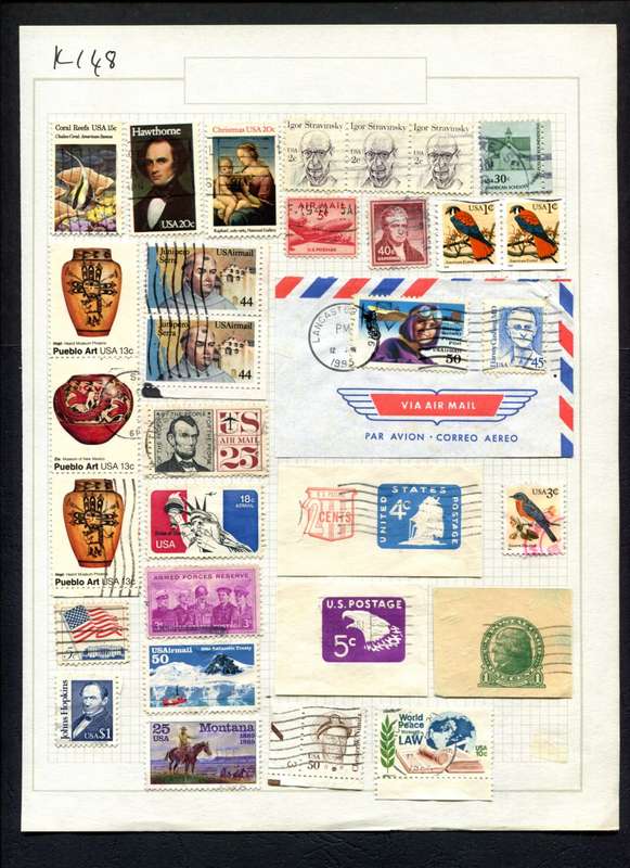 USA - 31 Stamps Mounted (Hinged) On Album Page