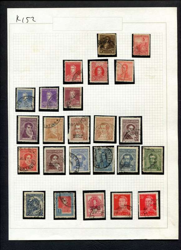Argentina - 25 Stamps Mounted (Hinged) On Album Page