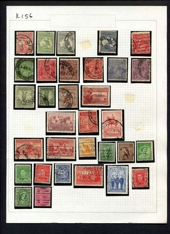 Australia - 32 Stamps Mounted (Hinged) On Album Page