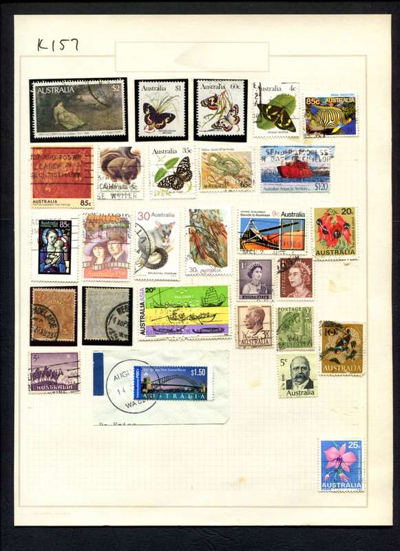 Australia - 28 Stamps Mounted (Hinged) On Album Page
