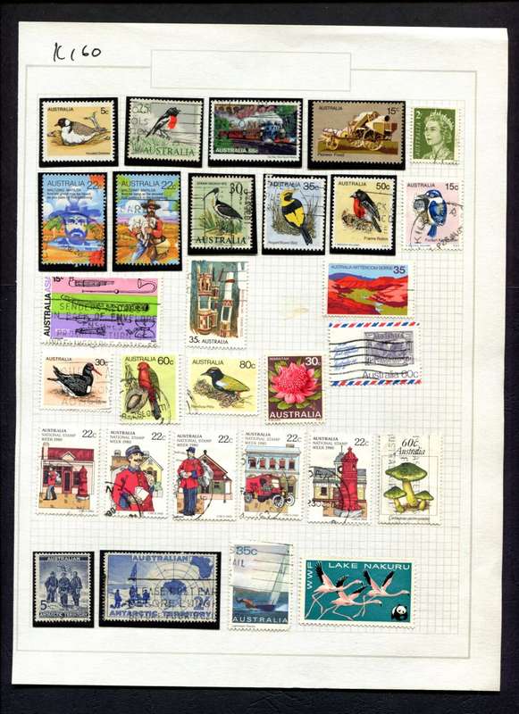Australia - 28 Stamps Mounted (Hinged) On Album Page