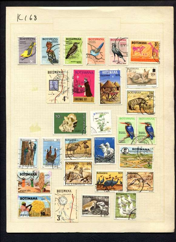 Botswana - 28 Stamps Mounted (Hinged) On Album Page