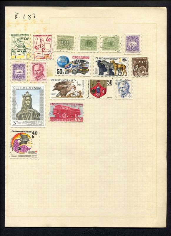 Czechoslovakia - 17 Stamps Mounted (Hinged) On Album Page
