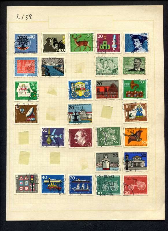 Germany - 27 Stamps  Mounted (Hinged) On Album Page