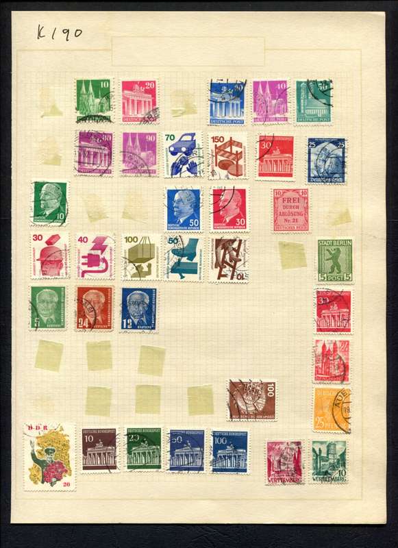 Germany - 25 Stamps  Mounted (Hinged) On Album Page