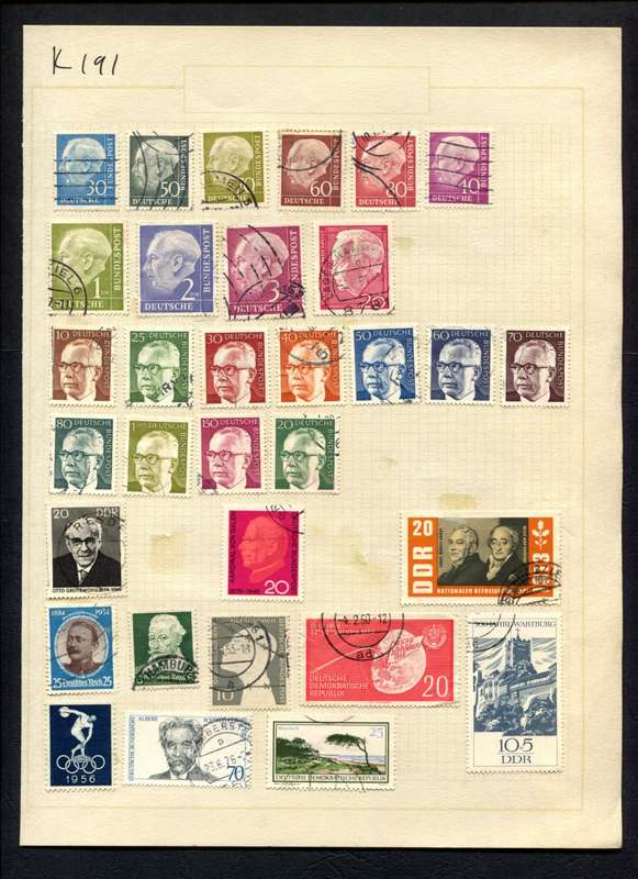 Germany - 31 Stamps  Mounted (Hinged) On Album Page