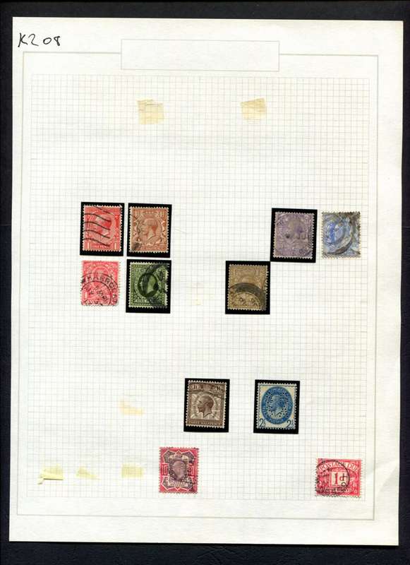 Great Britain - 11 Stamps Mounted (Hinged) On Album Page