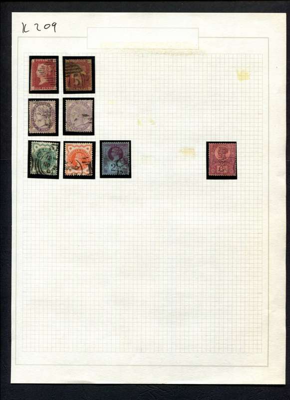 Great Britain - 8 Stamps Mounted (Hinged) On Album Page