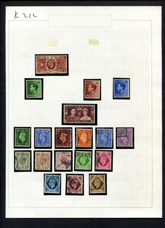 Great Britain - 19 Stamps Mounted (Hinged) On Album Page