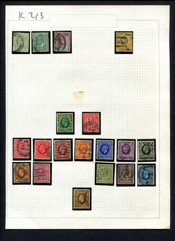 Great Britain - 19 Stamps Mounted (Hinged) On Album Page