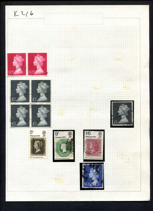 Great Britain - 11 Stamps Mounted (Hinged) On Album Page