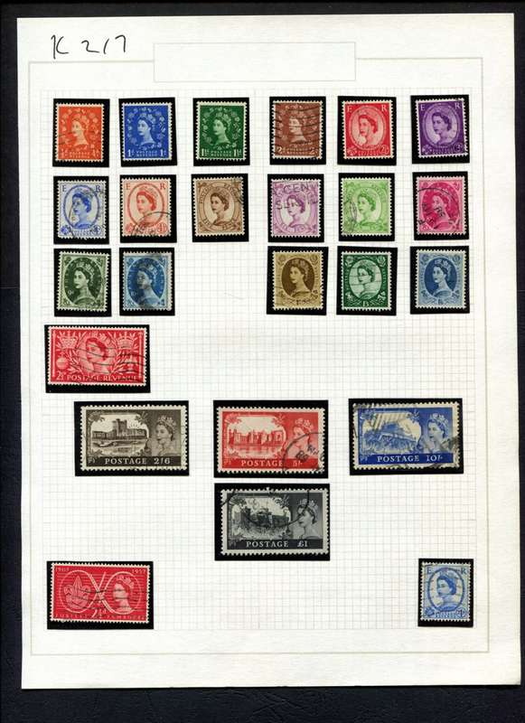 Great Britain - 24 Stamps Mounted (Hinged) On Album Page