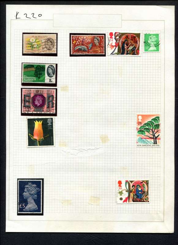 Great Britain - 10 Stamps Mounted (Hinged) On Album Page