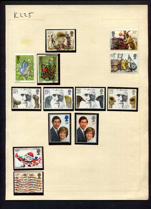 Great Britain - 13 Stamps Mounted (Hinged) On Album Page
