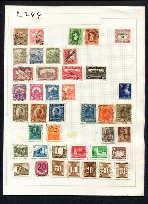 Hungary/Yugoslavia - 41 Stamps Mounted (Hinged) On Album Page