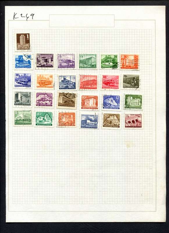 Hungary - 25 Stamps Mounted (Hinged) On Album Page