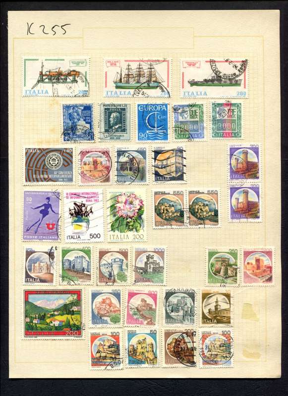 Italy - 34 Stamps Mounted (Hinged) On Album Page