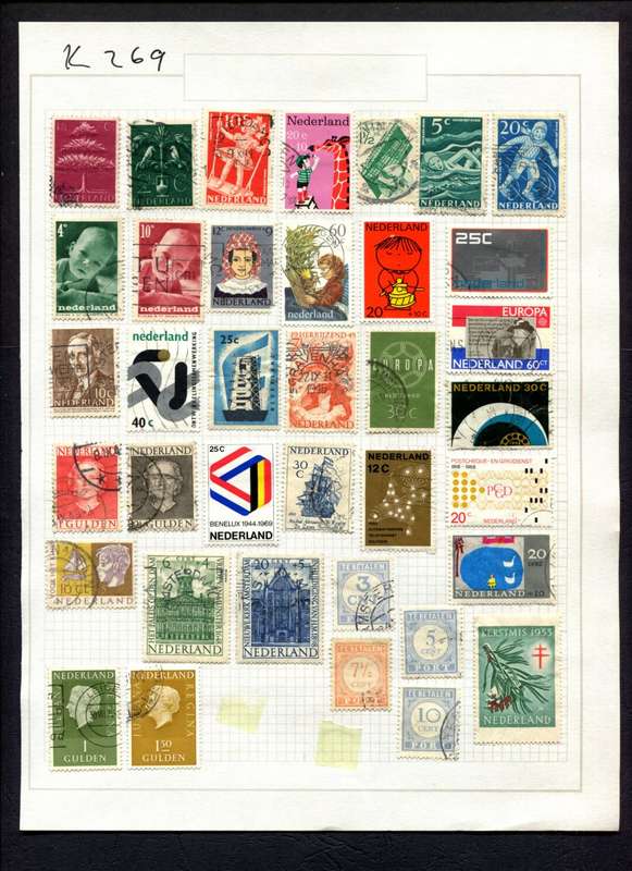 Netherlands - 36 Stamps Mounted (Hinged) On Album Page