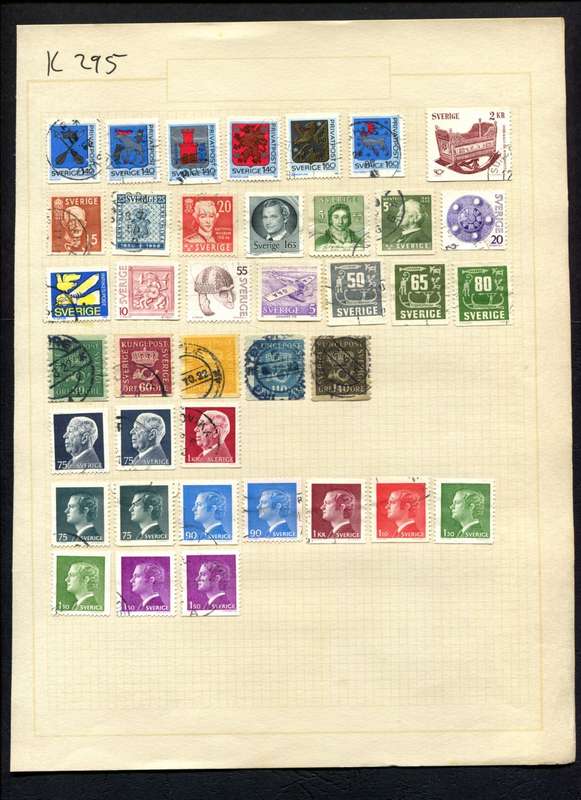 Sweden - 39 Stamps Mounted (Hinged) On Album Page