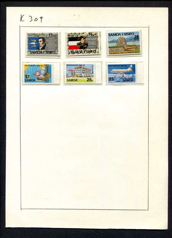 Samoa - 6 Stamps Mounted (Hinged) On Album Page