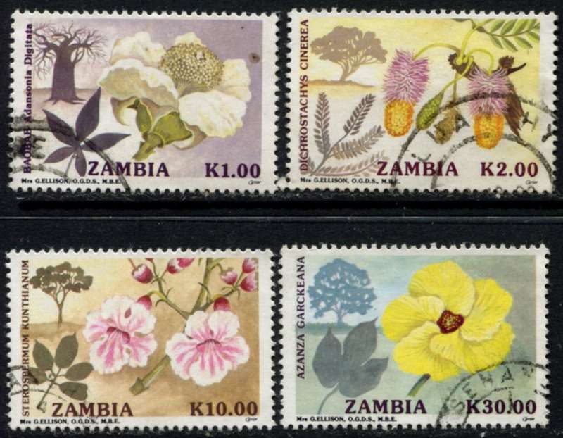 Zambia - Flowers - 1991 - Used