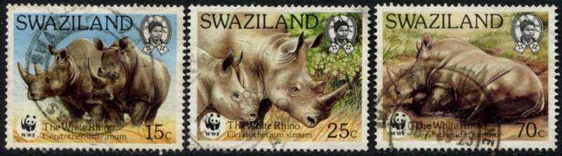 Swaziland - Rhinos - 1987 - Used