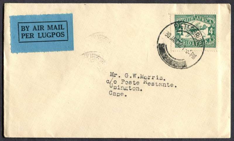 Union of SA - Flight Cover - Pietersburg to Upington