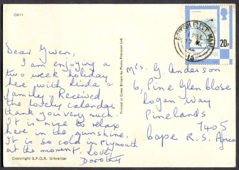 Gibraltar - Post Card - British Fleet Mail Cancel