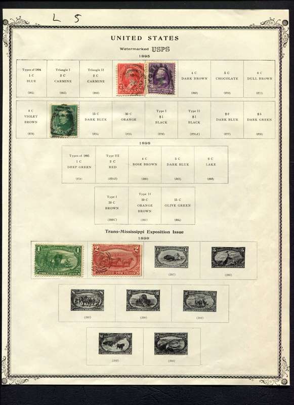 USA - 5 Stamps Mounted (Hinged) On Album Page