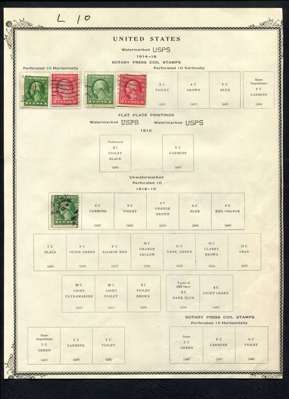 USA - 5 Stamps Mounted (Hinged) On Album Page