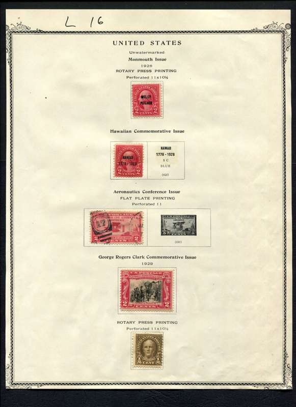 USA - 5 Stamps Mounted (Hinged) On Album Page