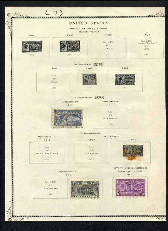 USA - 3 Stamps Mounted (Hinged) On Album Page