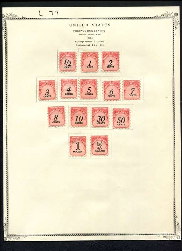 USA - 14 Stamps Mounted (Hinged) On Album Page