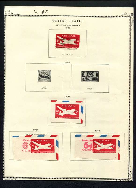 USA - 4 Stamps Mounted (Hinged) On Album Page