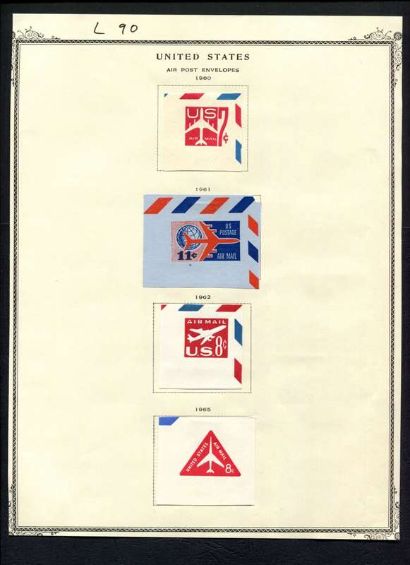 USA - 4 Stamps Mounted (Hinged) On Album Page