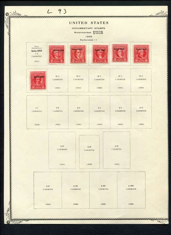 USA - 6 Stamps Mounted (Hinged) On Album Page