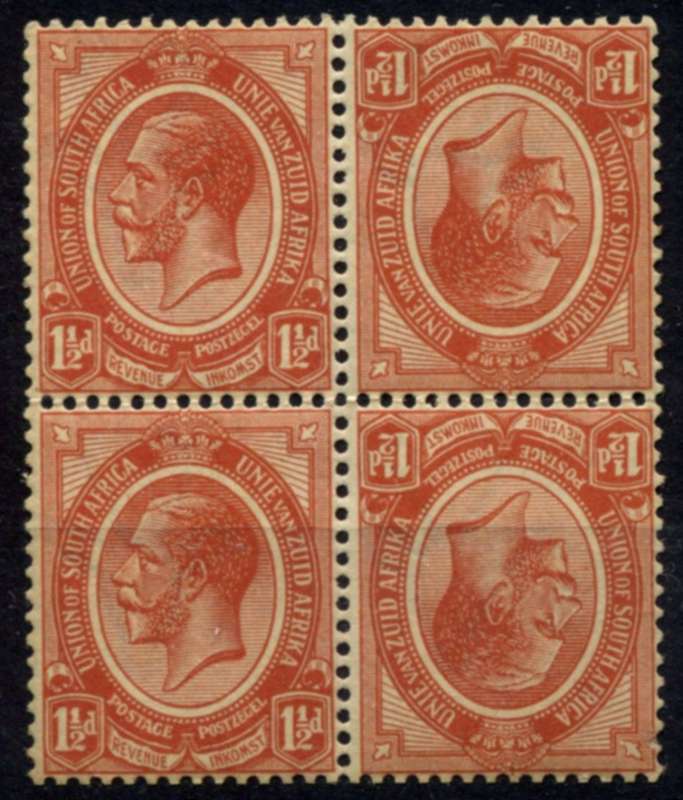 Union of SA - Tete-beche Block of 4 - 1913 - MNH