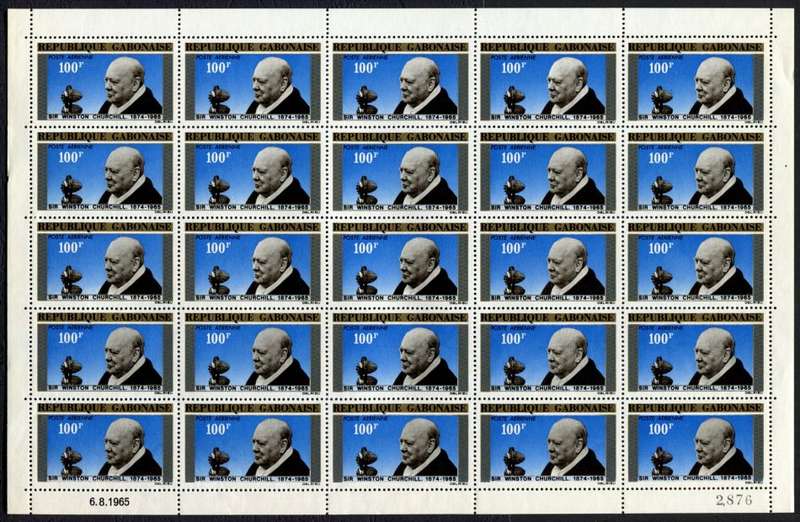 Gabon - Churchill - Full Sheet - 1965 - MNH