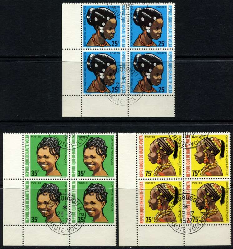 Upper Volta - Set of 3 Blocks of 4 - 1972 - Used(CTO)