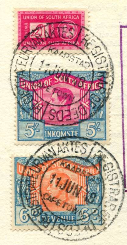 Union Of SA - Revenue Document - 5/- Language Error