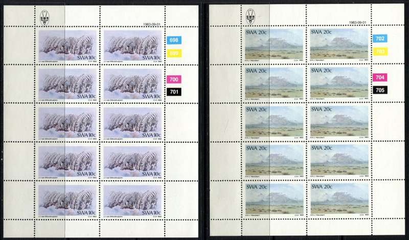 SWA - Set of 4 Full Sheets of 10 - 1983 - MNH