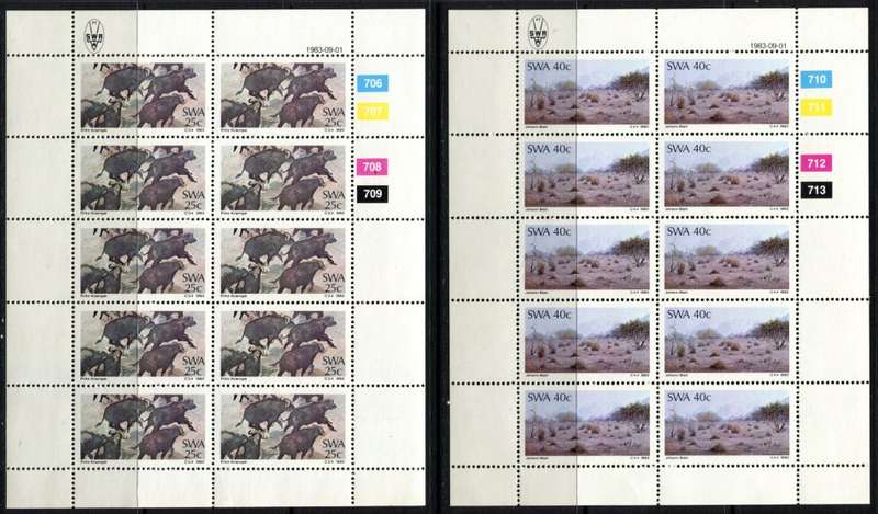SWA - Set of 4 Full Sheets of 10 - 1983 - MNH