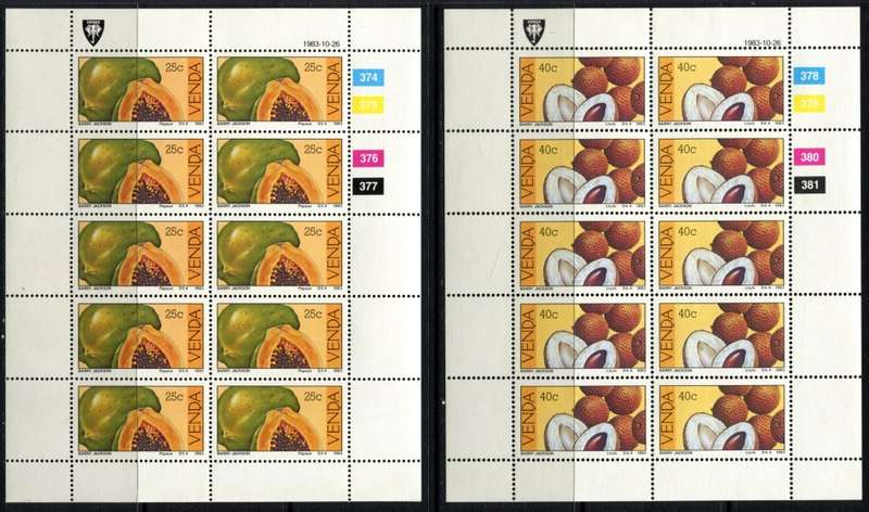 Venda - Set of 4 Full Sheets of 10 - 1983 - MNH