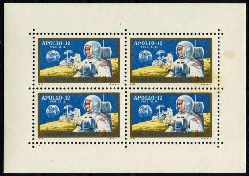 Hungary - Space - Miniature Sheet - 1970 - MNH - Toned