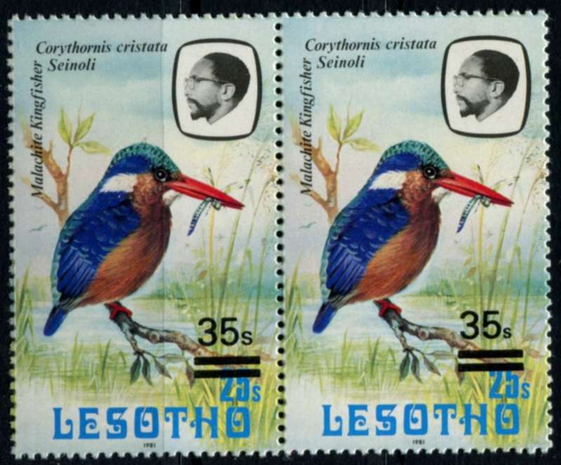 Lesotho - Birds - 1986 - MNH - Overprint Slightly Misplaced