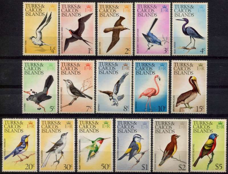 Turks and Caicos - Birds - 1973 - MNH - Toned