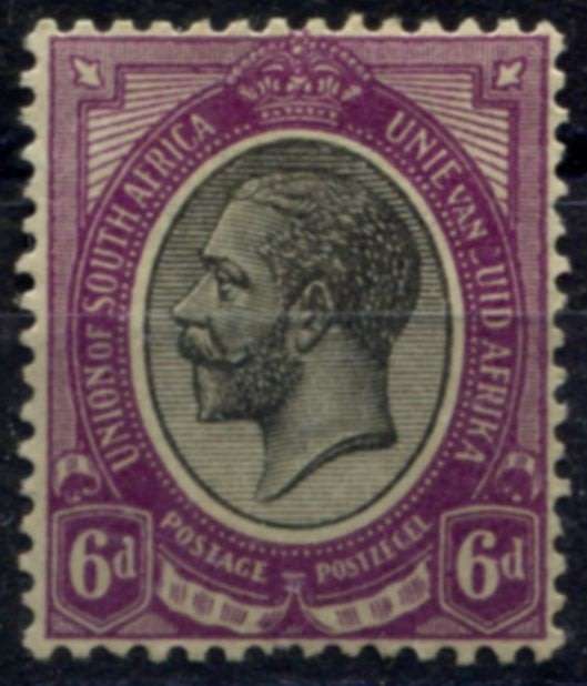 Union of SA - 6d Missing `Z` Variety - 1913  - MNH