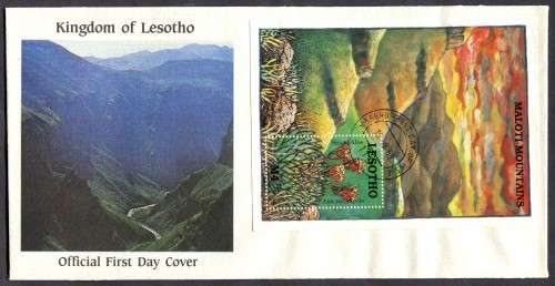 Lesotho - 1 X Miniature Sheet FDC - 1989